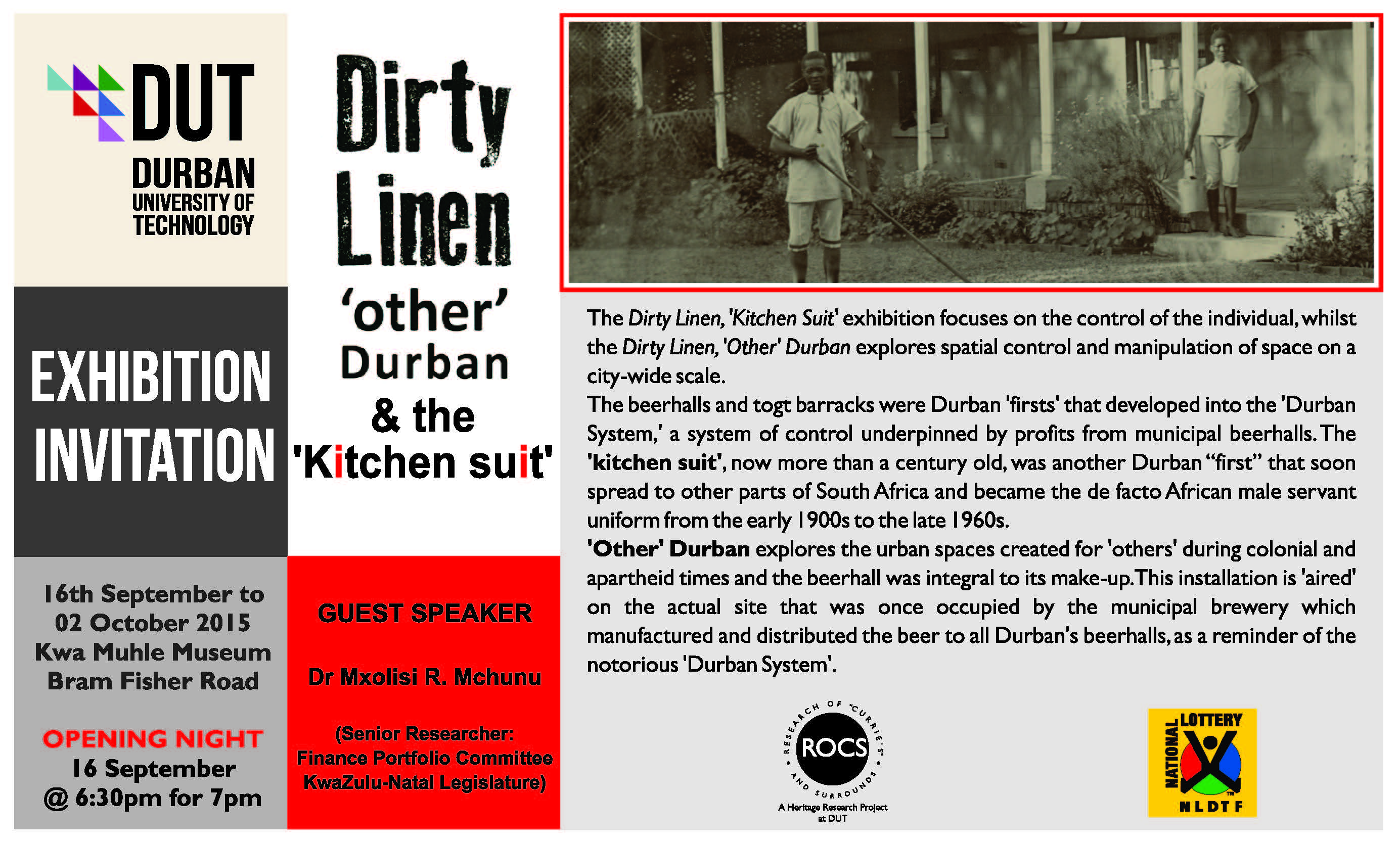 Dirty Linen Exhibition  Dirty Linen and other' Durban & the 'Kitchen suit'
