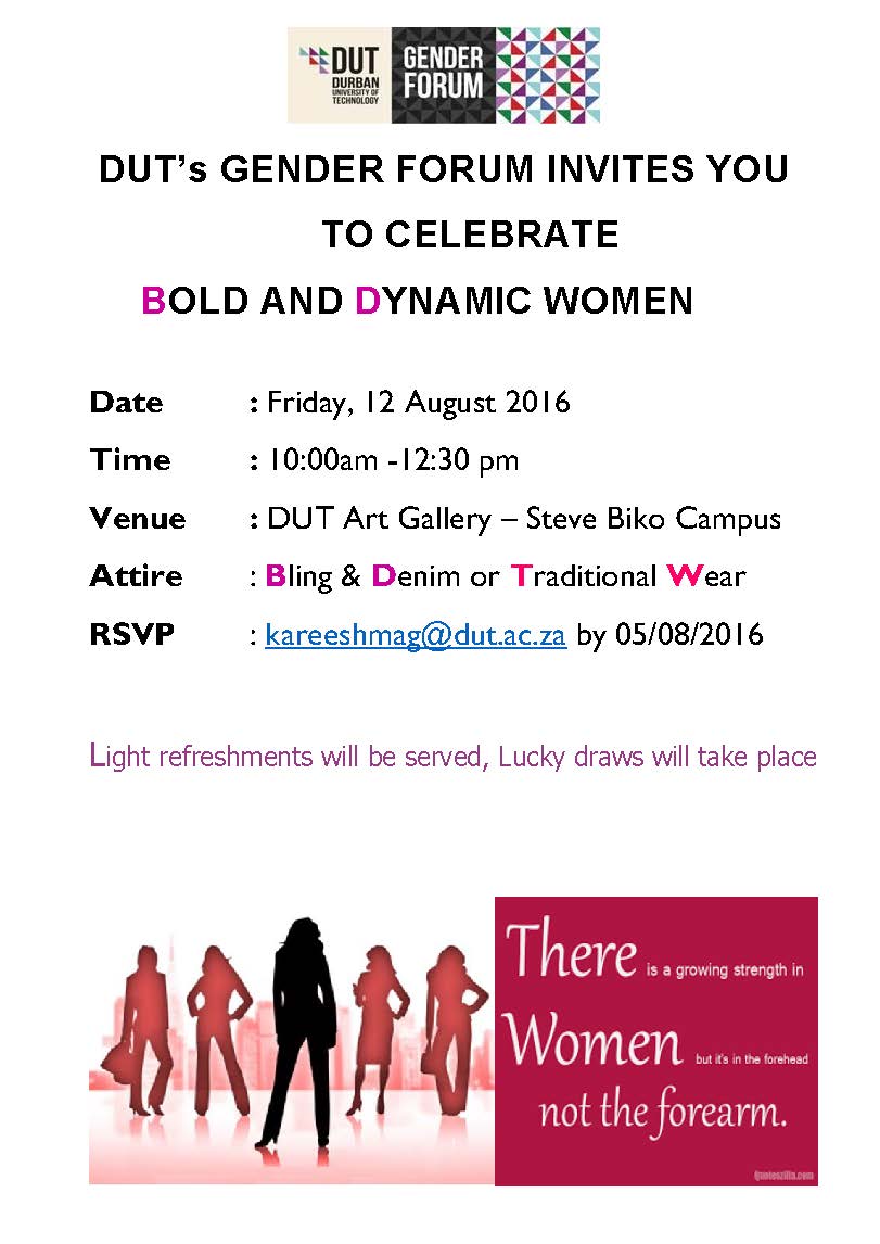 DUT’s GENDER FORUM Womens Day Event