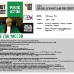 Public Lecture : Judge Zak Yacoob