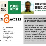 Open Access Public Lecture: Developing DUT’s Economics modules as Open Educational Resources