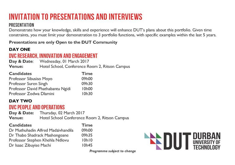 Presentations DVC Positions
