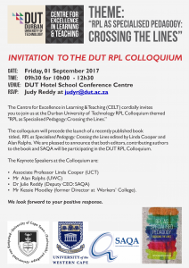 Invitation RPL Colloquium