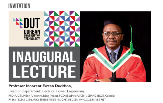 Invitation to Inaugural Lecture: Professor IE Davidson