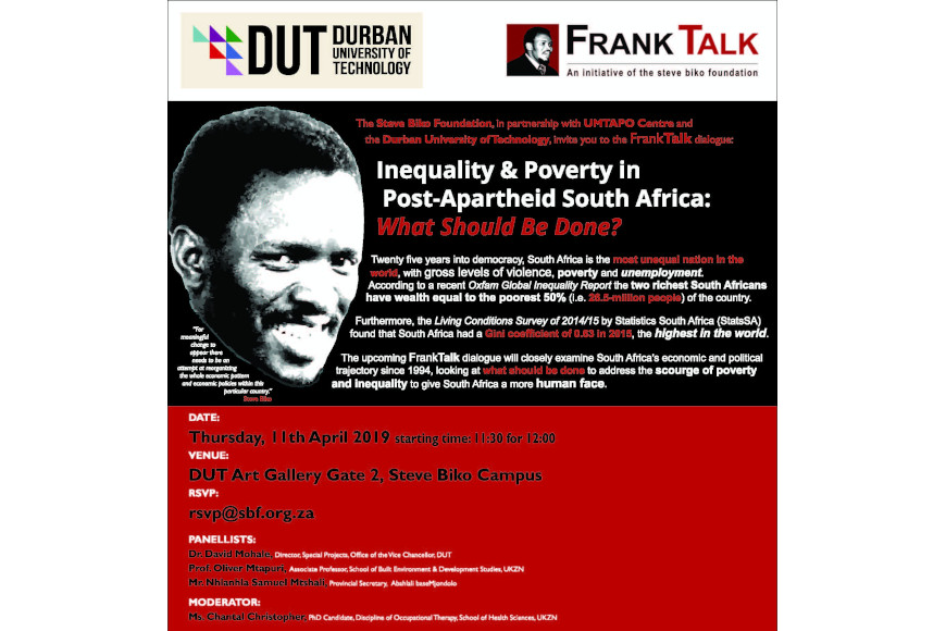 FrankTalk Dialogue - "Inequality & Poverty in Post-Apartheid South Africa: What Should Be Done?"