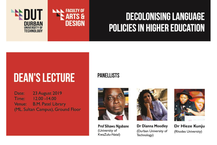 Dean's Lecture Decolonising Language Policies in Higher Education