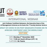 Faculty of Management Sciences International Webinar invite