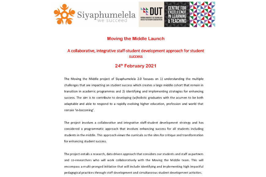 Virtual Launch Notice: Siyaphumelela 2.0 Moving the Middle