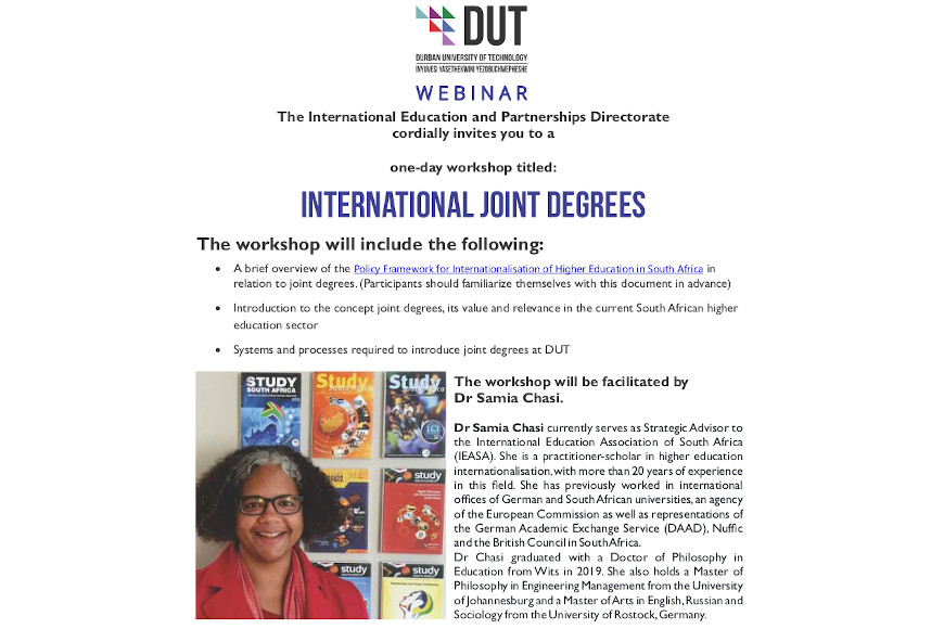 Online workshop on International Joint Degrees: Webinar Invite
