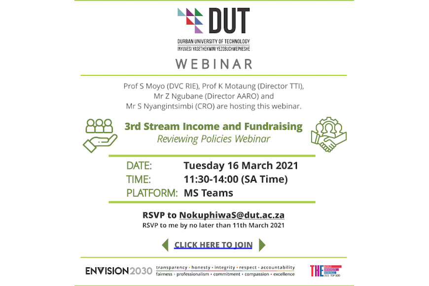 Reminder: 3rd Stream Income and Fundraising Policy: Webinar